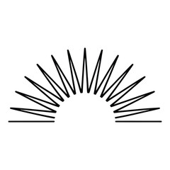 Fototapeta premium Sunburst Line Art, Silhouette, Vector, Icon, Logo, White Background.