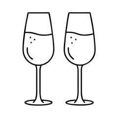 Two glasses of wine a toast celebration party drink beverage alcohol event festive occasion cheers clinking glasses