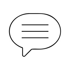 Simple Outline of a Speech Bubble with Three Lines of Text Inside