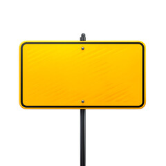 &bull; Road sign blank yellow isolated on transparent background