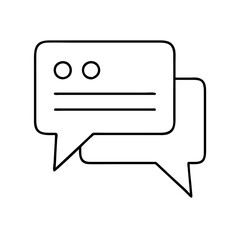 Simple Line Drawing of Two Overlapping Speech Bubbles Representing a Conversation or Online Chat