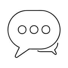 Simple Black Outline Speech Bubble with Three Dots Representing a Message or Chat Icon