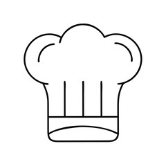 A Simple Line Drawing of a Classic Chefs Hat Icon for Culinary Professionals