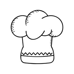 A Hand Drawn Illustration of a Chefs Hat Culinary Cooking Food Preparation
