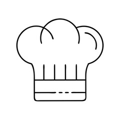 A Line Drawing of a Classic Chefs Hat Culinary Symbol Restaurant Icon