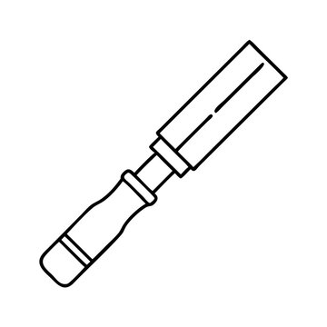 recommend clip art: Line art illustration of a wood chisel woodworking hand tool