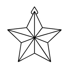 Geometric Eight Pointed Star Outline Festive Decoration Xmas Ornament Holiday Season Winter Design Element