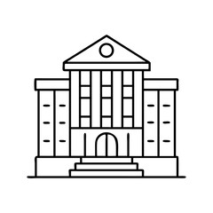 A Classic Building Illustration Government Courthouse Municipal Office Structure