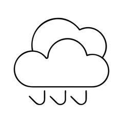 A Simple Line Drawing of a Cloud with Drizzling Rain Indicating Light Precipitation