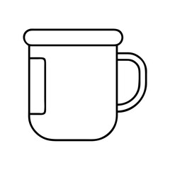 A simple line drawing of a mug a cup for hot drinks coffee tea beverage