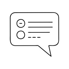 Simple Outline of a Speech Bubble with Checkboxes and Dashed Line