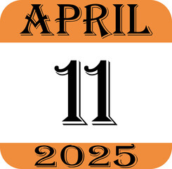 April 2025 calendar icon.Agenda plan, april month schedule calendar and Time planner.Meeting appointment time.Calendar Event schedule date.calendar date icon on white background.
