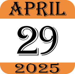 April 2025 calendar icon.Agenda plan, april month schedule calendar and Time planner.Meeting appointment time.Calendar Event schedule date.calendar date icon on white background.