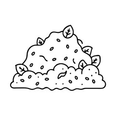 compost pile icon, compost pile line art - simple line art of compost pile, perfect for compost pile logos and icons