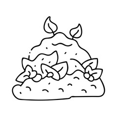 compost pile icon, compost pile line art - simple line art of compost pile, perfect for compost pile logos and icons