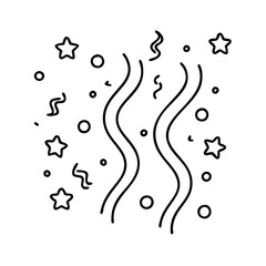 Celebration Confetti Party Streamers Stars Circles Festive Design