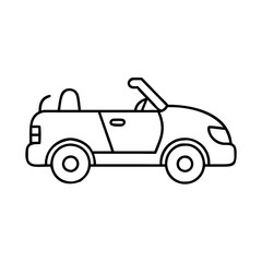 A Simple Line Drawing of a Convertible Car a Fun Vehicle Illustration