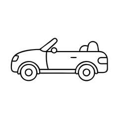 A Simple Line Drawing of a Convertible Sports Car Illustration