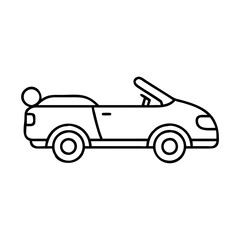 Obraz premium Line Drawing of a Convertible Sports Car with a Round Luggage Rack