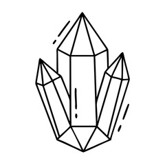 Geometric Crystal Cluster Illustration Line Art Drawing Graphic Design Element