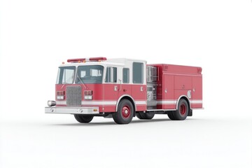 Fototapeta premium minimalistic image of isolated fire truck on white background