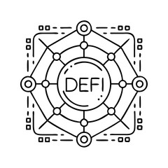 Fototapeta premium Decentralized Finance Network Interconnectivity and Ecosystem Illustration