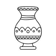 Ornate Decorative Vase Line Art Illustration Design Graphic