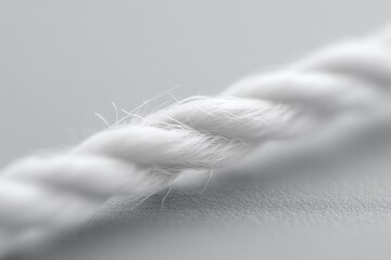 Obraz premium minimalistic image of two contrasting threads on clean background one fraying and one tightening