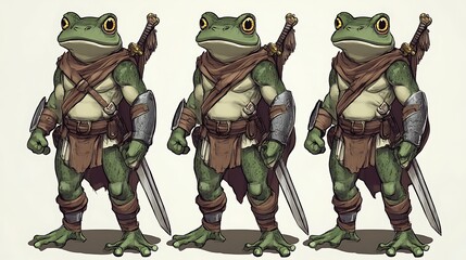 Fototapeta premium Frog Warriors in Armor