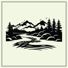 Fototapeta premium River Silhouette, Calm Current