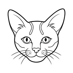 Obraz premium vector illustration hade line of a cat