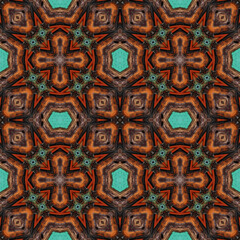 Seamless abstract pattern. Symmetrical texture. Kaleidoscope