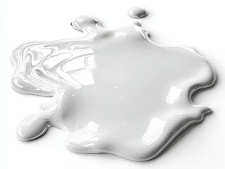 A close-up captures a pristine, viscous pool of white paint, a study in texture and form that sparks visual curiosity. 