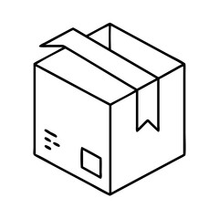 delivery box icon, delivery box line art - simple line art of delivery box, perfect for delivery box logos and icons