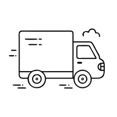 delivery truck icon, delivery truck line art - simple line art of delivery truck, perfect for delivery truck logos and icons