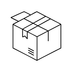 delivery box icon, delivery box line art - simple line art of delivery box, perfect for delivery box logos and icons