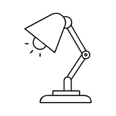 desk lamp icon, desk lamp line art - simple line art of desk lamp, perfect for desk lamp logos and icons