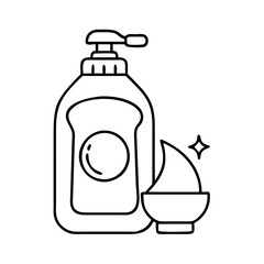 dish soap icon, dish soap line art - simple line art of dish soap, perfect for dish soap logos and icons