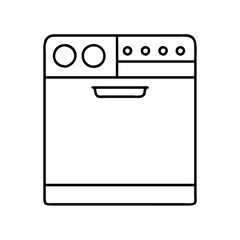 dishwasher icon, dishwasher line art - simple line art of dishwasher, perfect for dishwasher logos and icons
