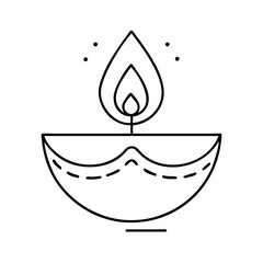 diya lamp diwali icon, diya lamp diwali line art - simple line art of diya lamp diwali, perfect for diya lamp diwali logos and icons