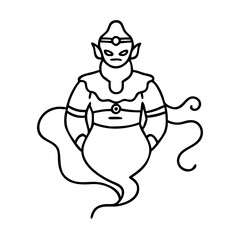 djinn icon, djinn line art - simple line art of djinn, perfect for djinn logos and icons