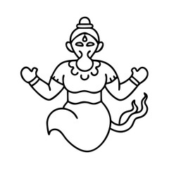 djinn icon, djinn line art - simple line art of djinn, perfect for djinn logos and icons