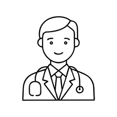 doctor icon, doctor line art - simple line art of doctor, perfect for doctor logos and icons