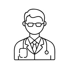doctor icon, doctor line art - simple line art of doctor, perfect for doctor logos and icons