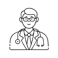 Fototapeta premium doctor icon, doctor line art - simple line art of doctor, perfect for doctor logos and icons