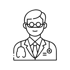 doctor icon, doctor line art - simple line art of doctor, perfect for doctor logos and icons