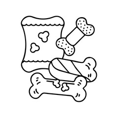 dog treats icon, dog treats line art - simple line art of dog treats, perfect for dog treats logos and icons