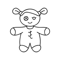 doll icon, doll line art - simple line art of doll, perfect for doll logos and icons