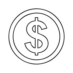 dollar sign icon, dollar sign line art - simple line art of dollar sign, perfect for dollar sign logos and icons