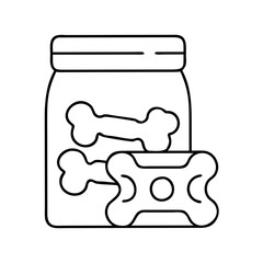 dog treats icon, dog treats line art - simple line art of dog treats, perfect for dog treats logos and icons